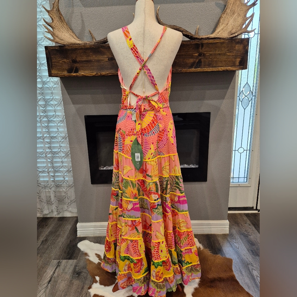 FARM Rio Maxi Dress Size Medium New With Tag Vibrant Multicolor Maxi Dress - Picture 4 of 10